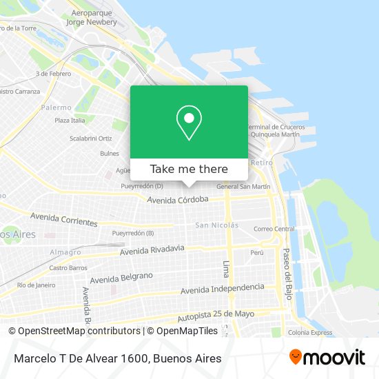 Marcelo T De Alvear  1600 map