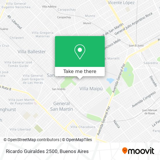 Ricardo Guiraldes 2500 map