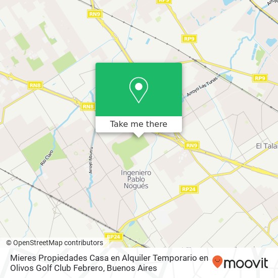 Mieres Propiedades   Casa en Alquiler Temporario en Olivos Golf Club   Febrero map