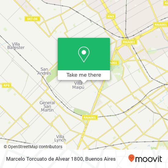 Marcelo Torcuato de Alvear 1800 map