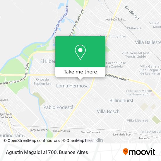 Agustin Magaldi al 700 map