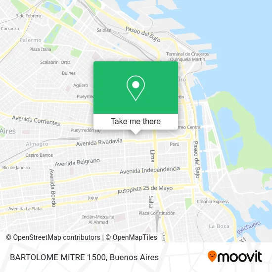 Mapa de BARTOLOME MITRE 1500