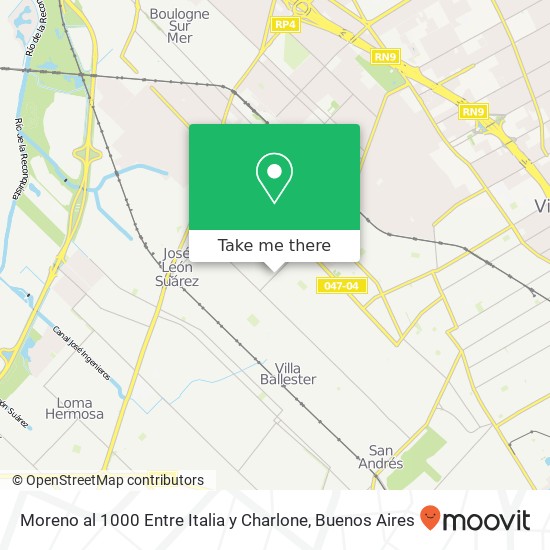 Moreno al 1000 Entre Italia y Charlone map