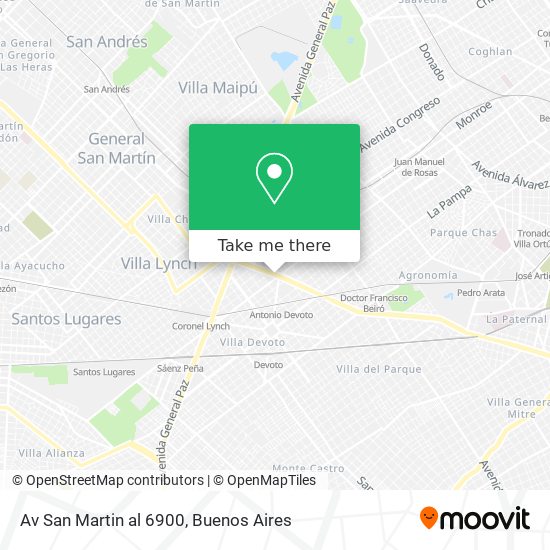 Av  San Martin al 6900 map