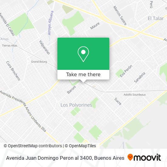 Mapa de Avenida Juan Domingo Peron al 3400