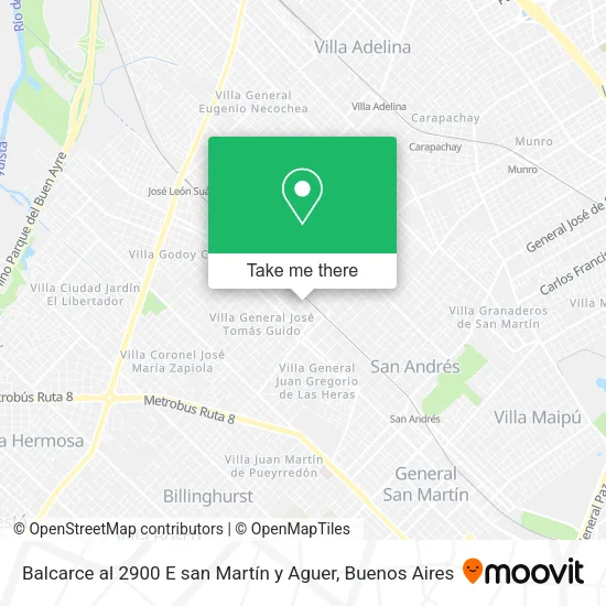Mapa de Balcarce al 2900 E san Martín y Aguer