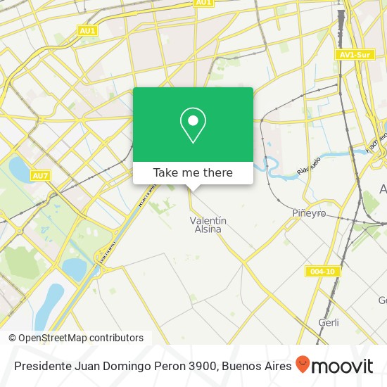 Presidente Juan Domingo Peron 3900 map