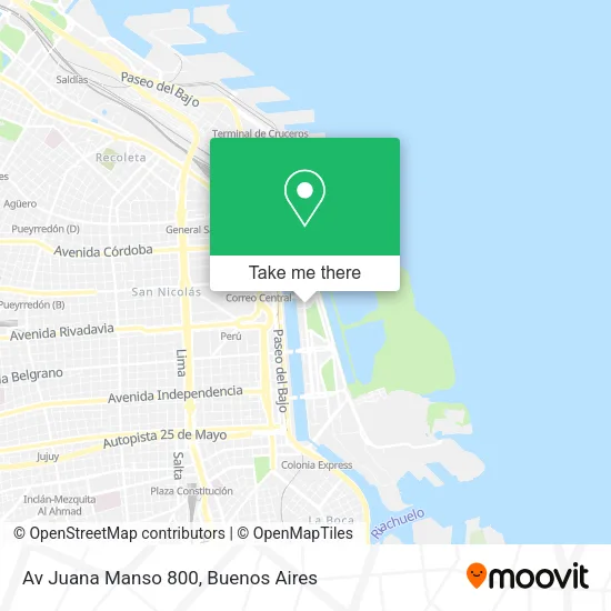 Mapa de Av Juana Manso  800