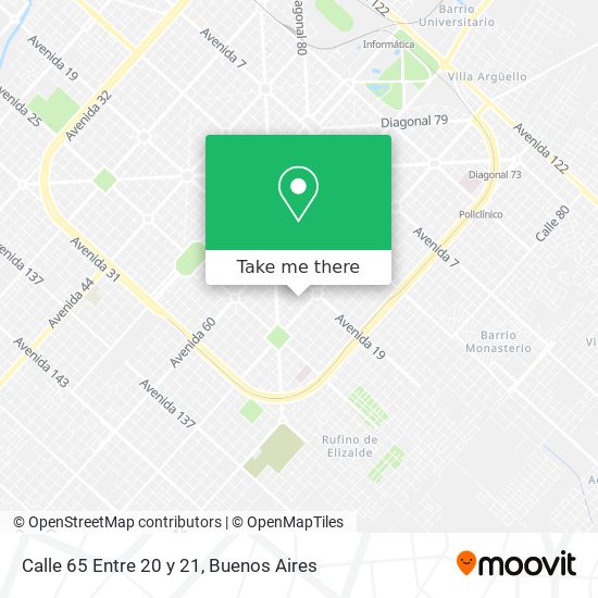 Calle 65 Entre 20 y 21 map