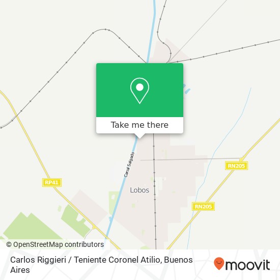 Mapa de Carlos Riggieri / Teniente Coronel Atilio