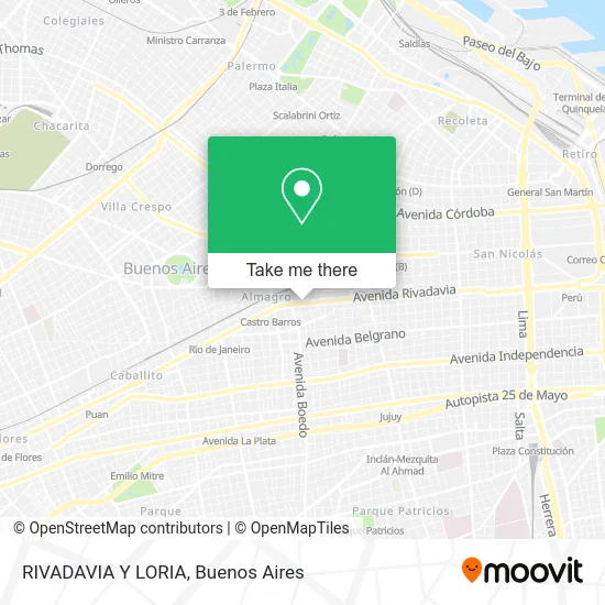RIVADAVIA Y LORIA map