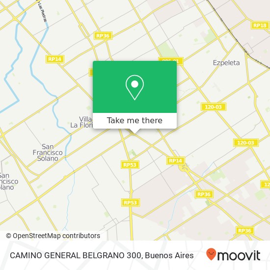 CAMINO GENERAL BELGRANO 300 map