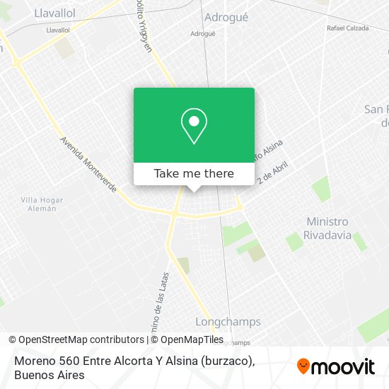 Mapa de Moreno 560 Entre Alcorta Y Alsina (burzaco)