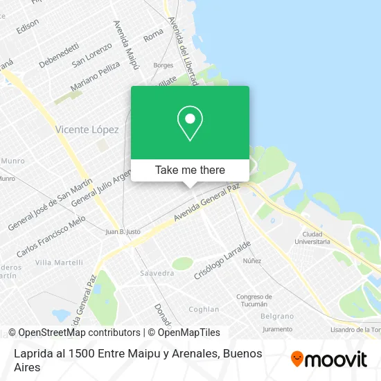 Mapa de Laprida al 1500  Entre Maipu y Arenales