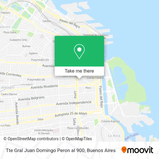 Mapa de Tte  Gral  Juan Domingo Peron al 900