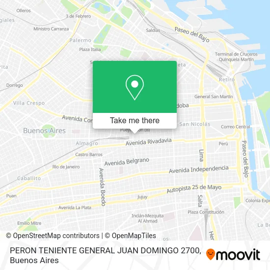 Mapa de PERON  TENIENTE GENERAL JUAN DOMINGO 2700