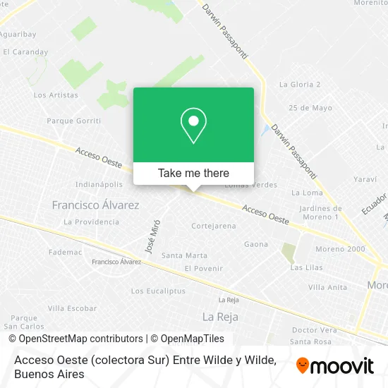 Acceso Oeste  (colectora Sur) Entre Wilde y Wilde map
