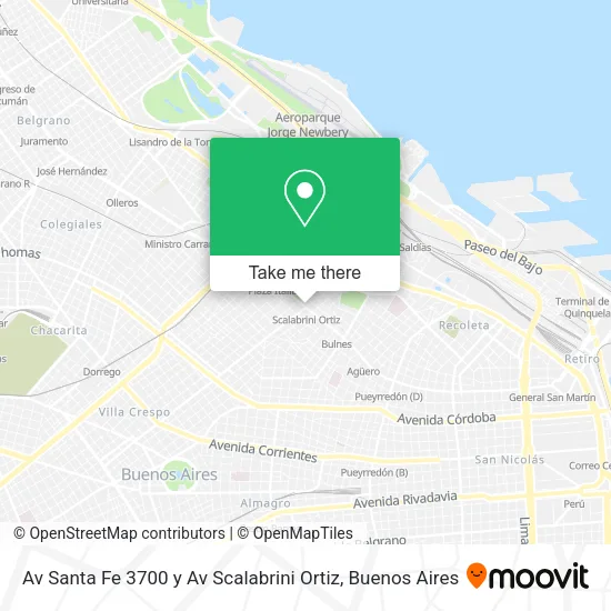 Mapa de Av  Santa Fe 3700 y Av  Scalabrini Ortiz