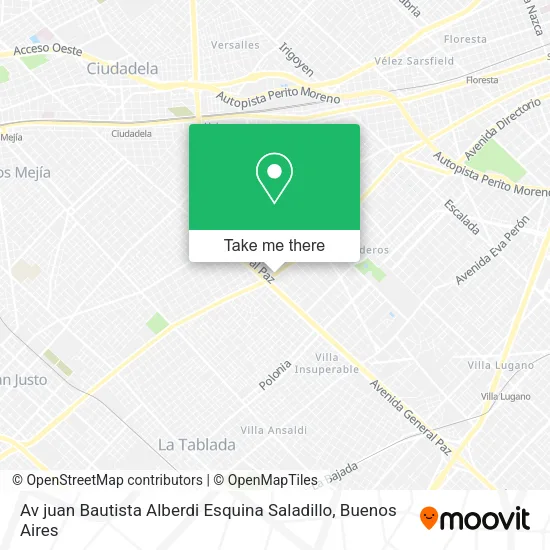 Mapa de Av juan Bautista Alberdi Esquina Saladillo