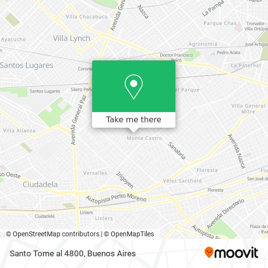 Mapa de Santo Tome al 4800