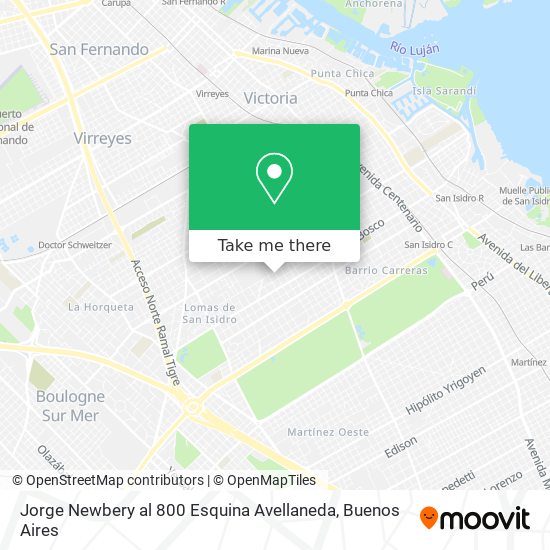 Jorge Newbery al 800 Esquina Avellaneda map