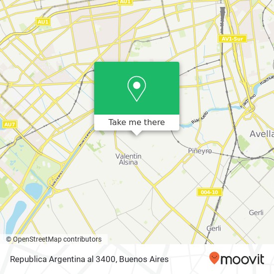Republica Argentina al 3400 map