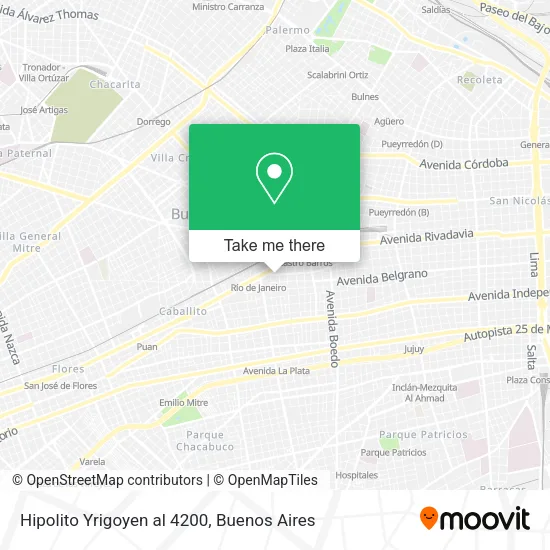 Mapa de Hipolito Yrigoyen al 4200