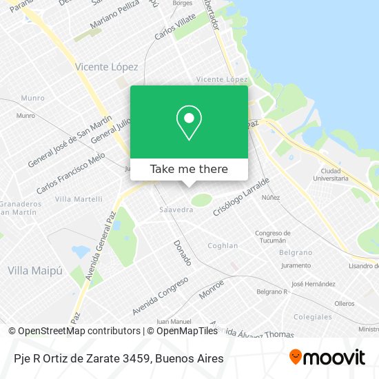 Mapa de Pje  R  Ortiz de Zarate 3459