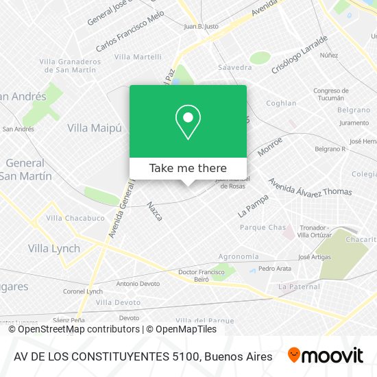 Mapa de AV  DE LOS CONSTITUYENTES 5100