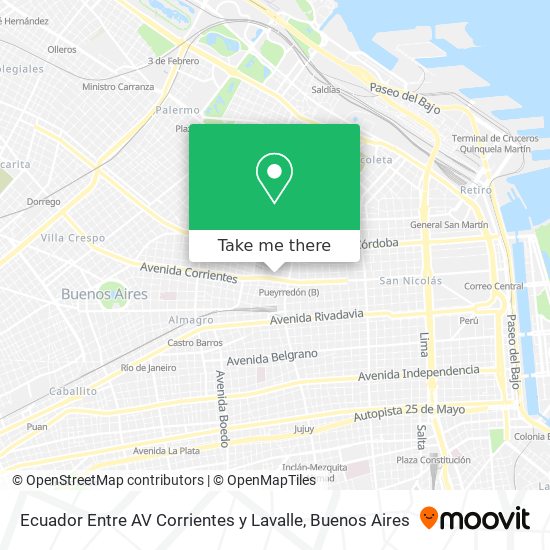 Mapa de Ecuador Entre AV  Corrientes y Lavalle