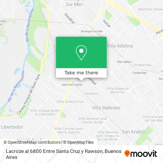 Mapa de Lacroze al 6800 Entre Santa Cruz y Rawson
