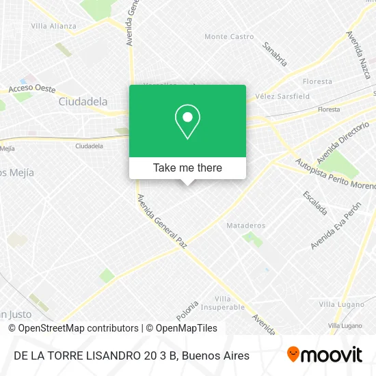 Mapa de DE LA TORRE  LISANDRO 20 3 B