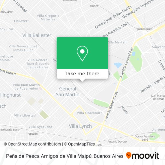 Peña de Pesca Amigos de Villa Maipú map