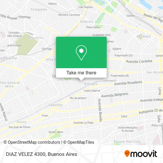 DIAZ VELEZ 4300 map