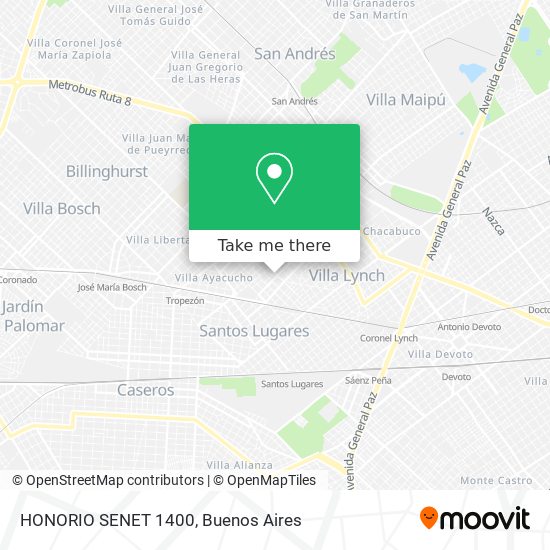 Mapa de HONORIO SENET 1400