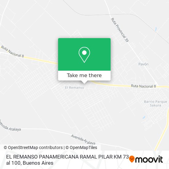 EL REMANSO   PANAMERICANA RAMAL PILAR  KM 73 al 100 map