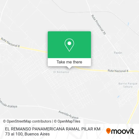 EL REMANSO   PANAMERICANA RAMAL PILAR  KM 73 al 100 map