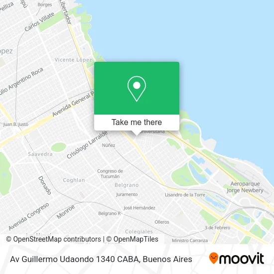 Mapa de Av  Guillermo Udaondo 1340  CABA