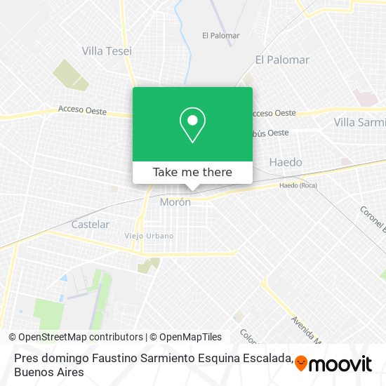Pres domingo Faustino Sarmiento Esquina Escalada map