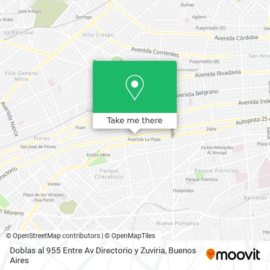 Doblas al 955  Entre  Av  Directorio y Zuviria map