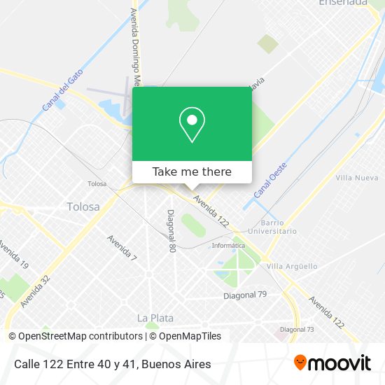 Calle 122 Entre 40 y 41 map
