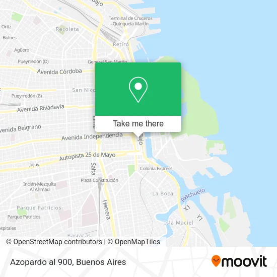 Mapa de Azopardo  al 900