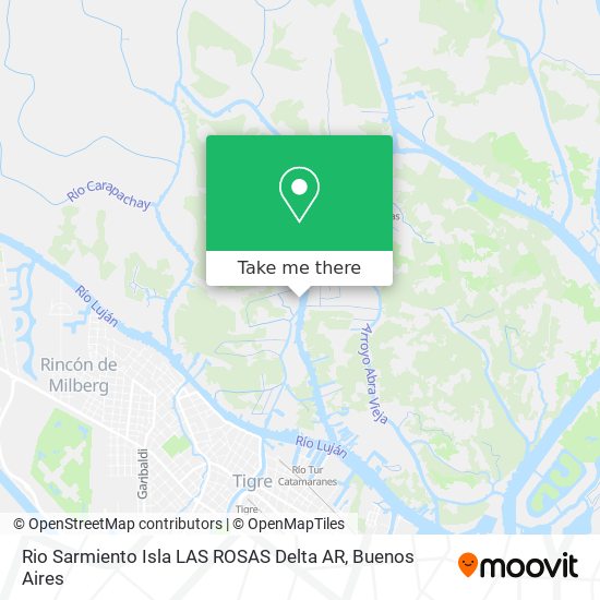 Rio Sarmiento Isla LAS ROSAS Delta  AR map