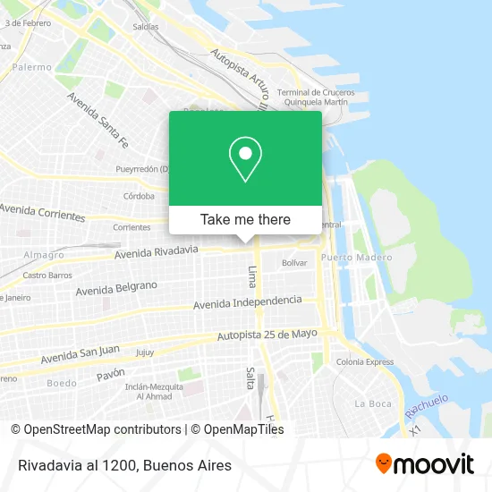 Rivadavia al 1200 map