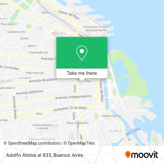 Mapa de Adolfo Alsina al 833