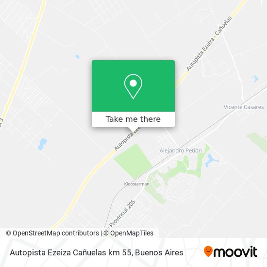 Mapa de Autopista Ezeiza Cañuelas km 55