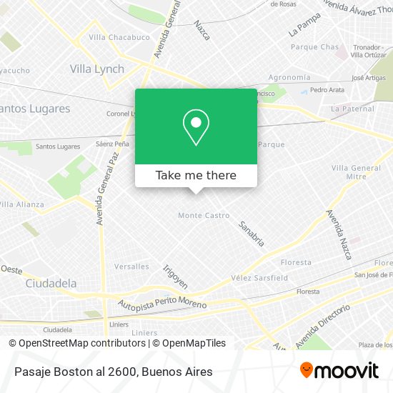 Pasaje Boston al 2600 map