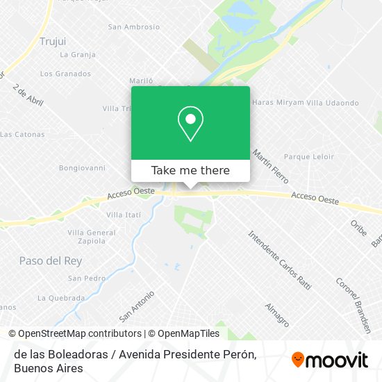 de las Boleadoras / Avenida Presidente Perón map