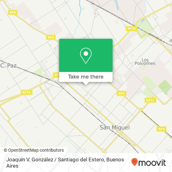 Mapa de Joaquín V. González / Santiago del Estero