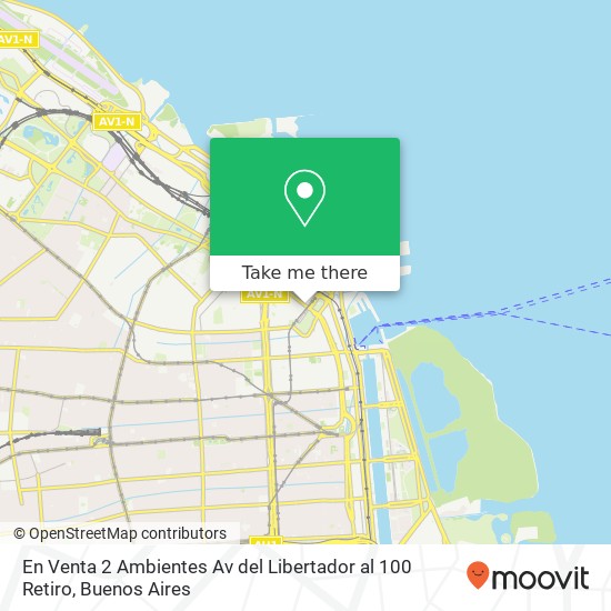 En Venta 2 Ambientes Av  del Libertador al 100   Retiro map